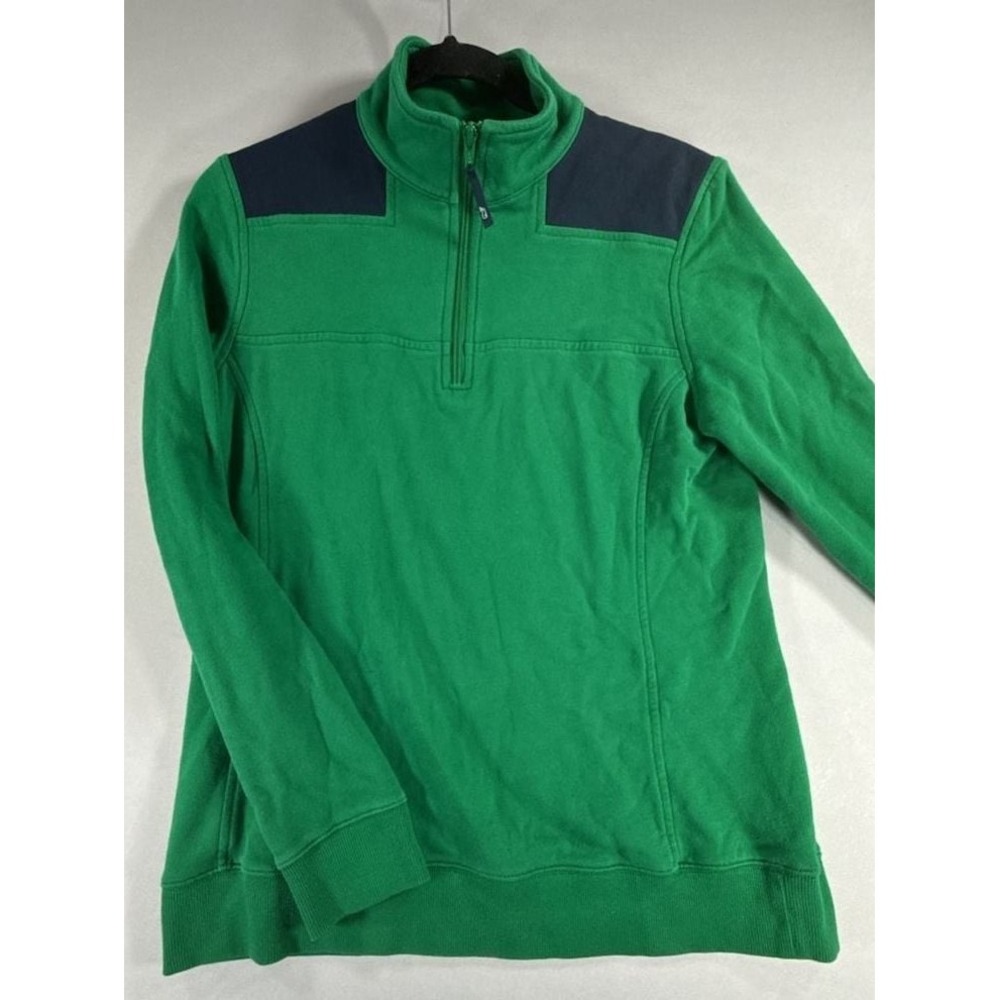 Vineyard Vines Green 1/4-Zip Pullover Sweatshirt Navy Shoulder Coastal Size S